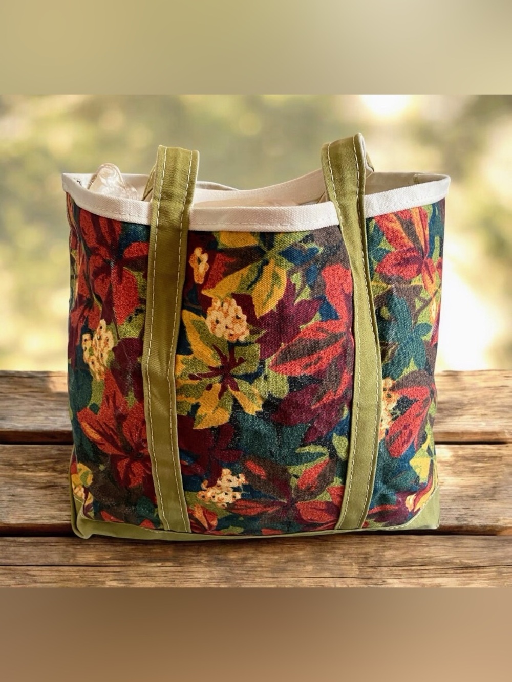 Vintage L.L Bean foliage boat an tote canvas bag